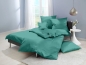 Preview: Lorena Mako Satin Bettwäsche uni Classic Petrol