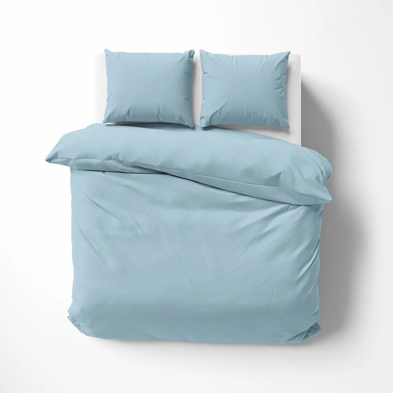 Lorena Mako Satin Bettwäsche uni Classic Hellblau