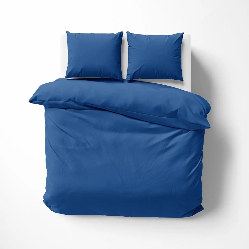 Lorena Mako Satin Bettwäsche uni Classic Royalblau